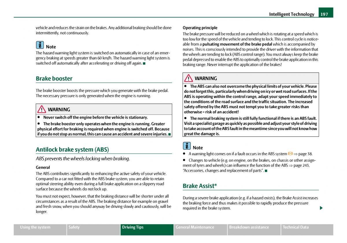 Skoda Octavia I 1 owners manual / page 198