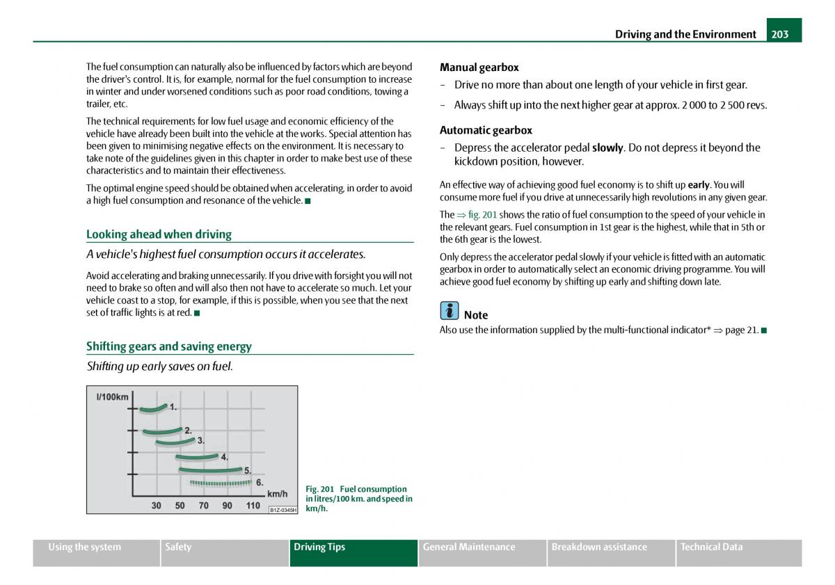 Skoda Octavia I 1 owners manual / page 204