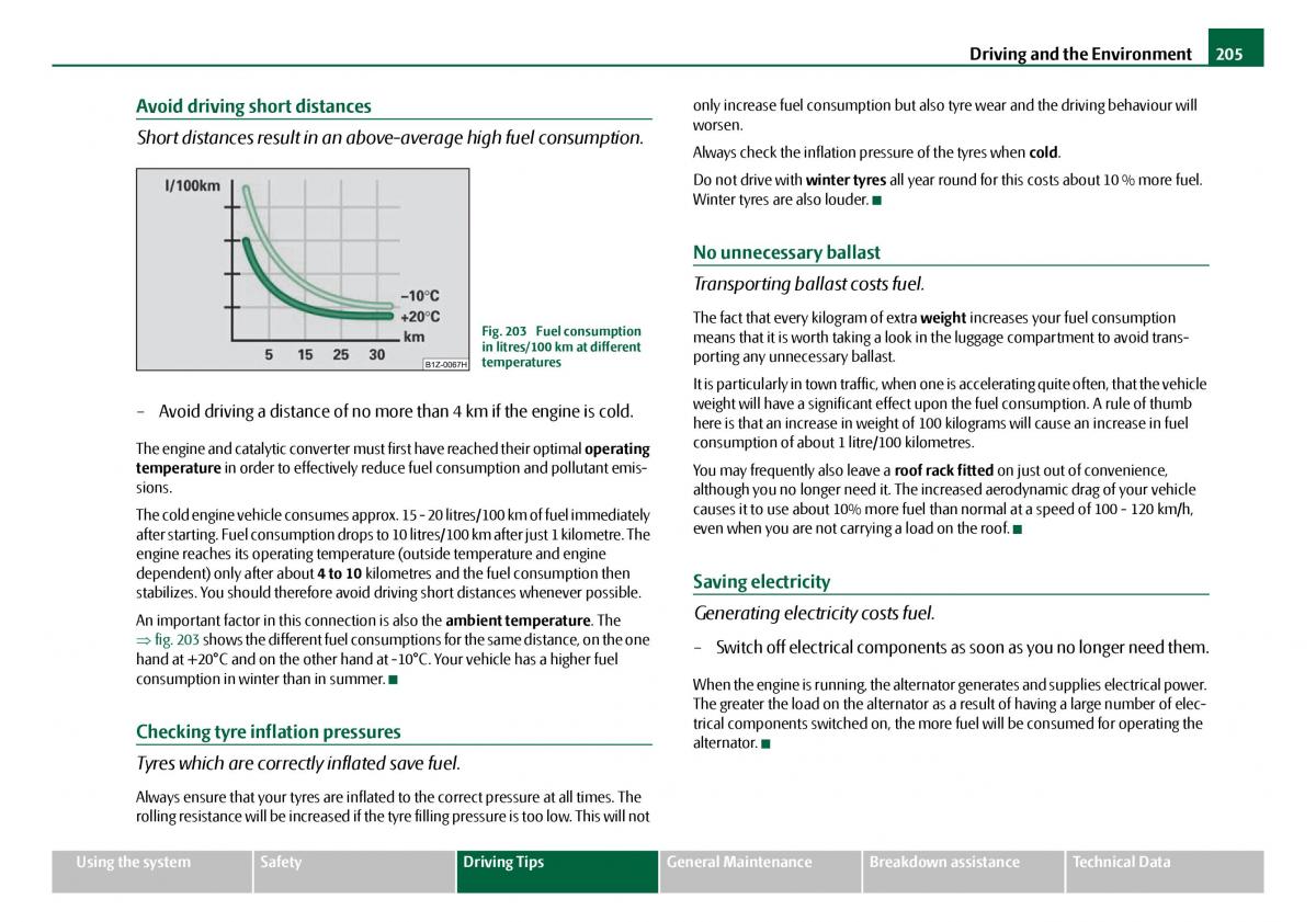 Skoda Octavia I 1 owners manual / page 206