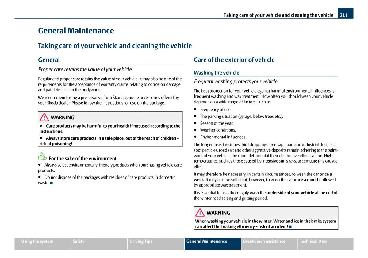 Skoda Octavia I 1 owners manual / page 212