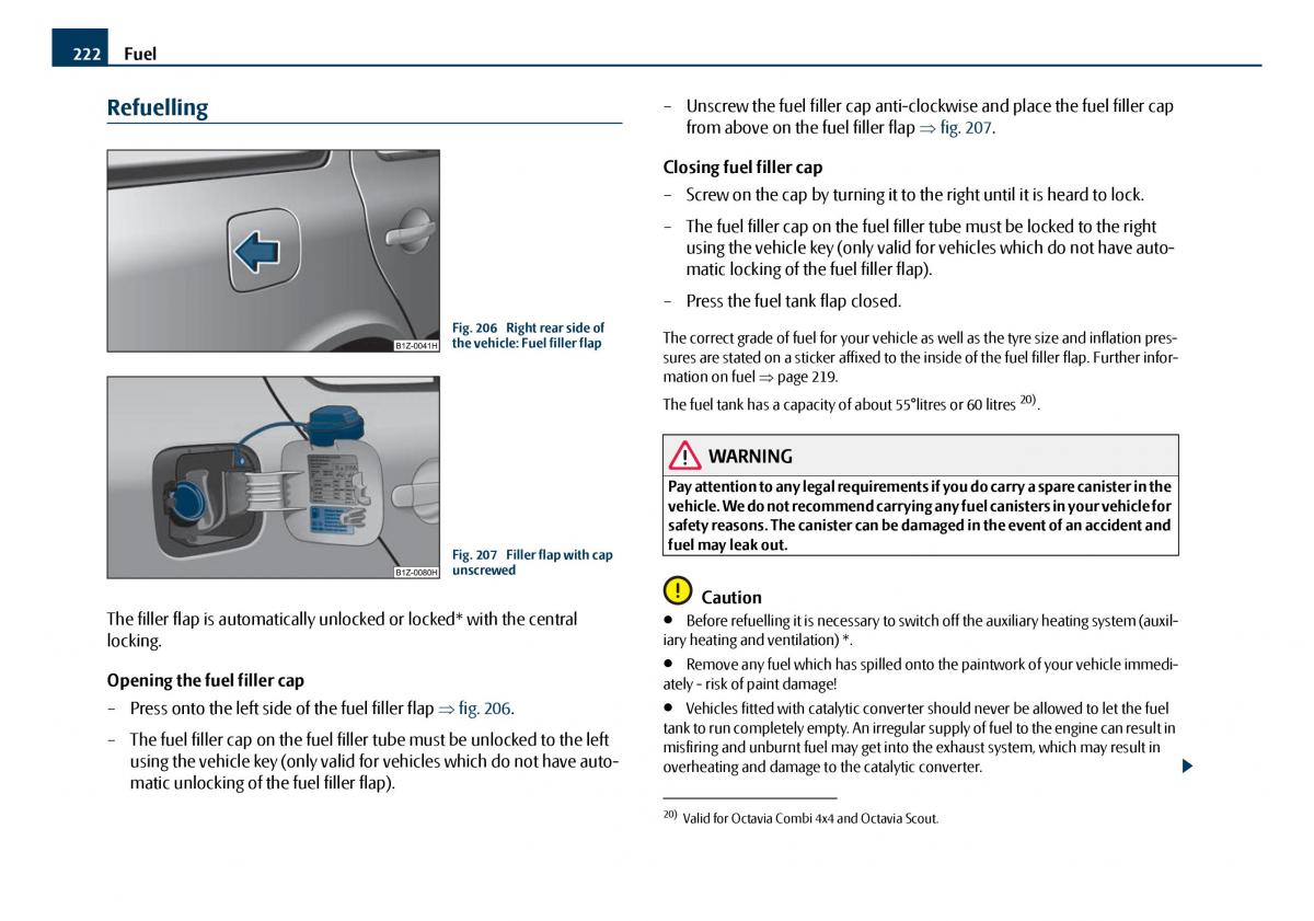 Skoda Octavia I 1 owners manual / page 223