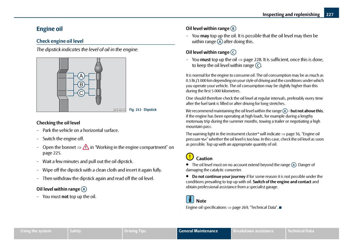 Skoda Octavia I 1 owners manual / page 228