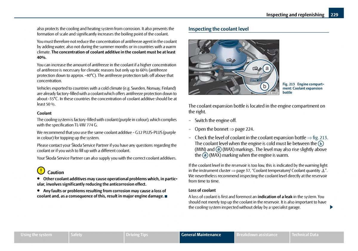 Skoda Octavia I 1 owners manual / page 230