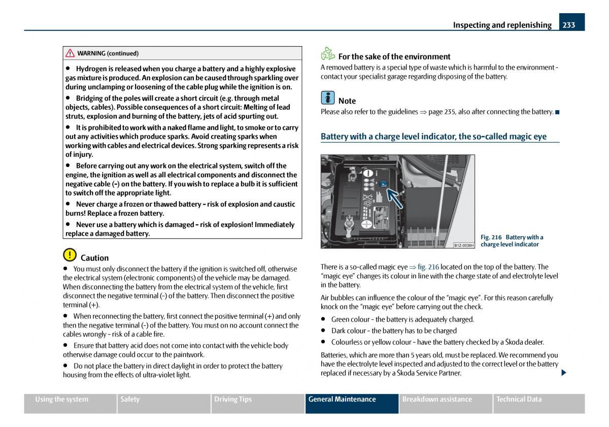 Skoda Octavia I 1 owners manual / page 234