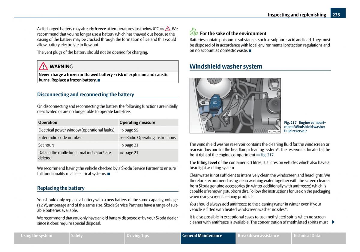 Skoda Octavia I 1 owners manual / page 236