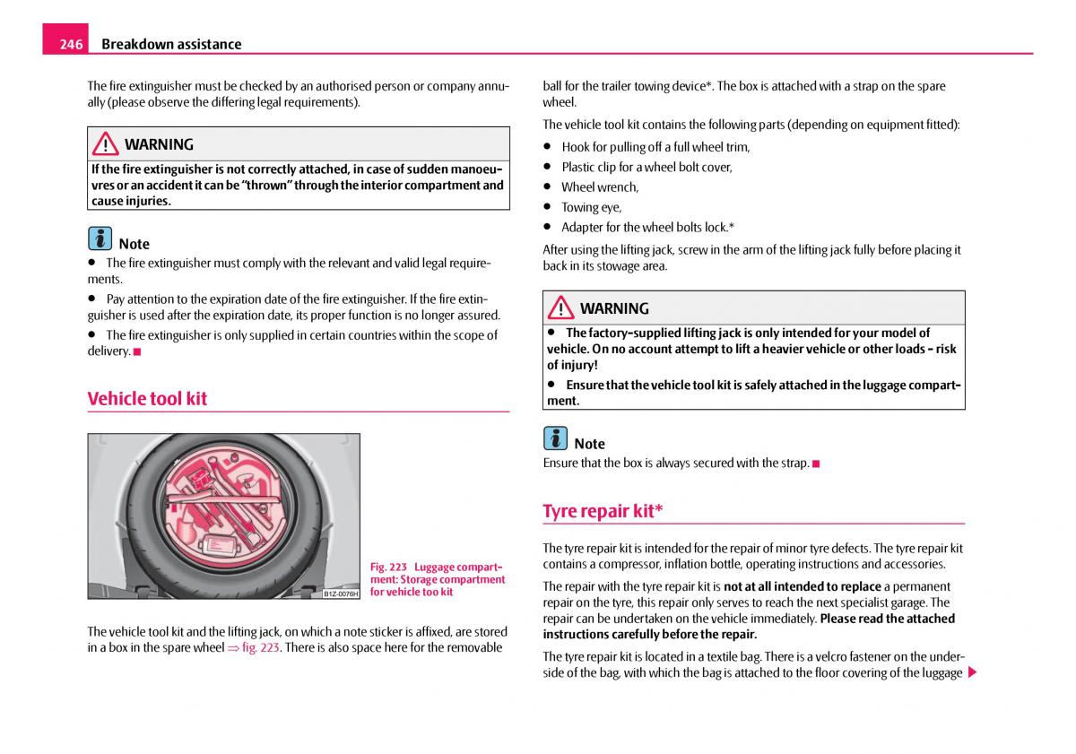 Skoda Octavia I 1 owners manual / page 247