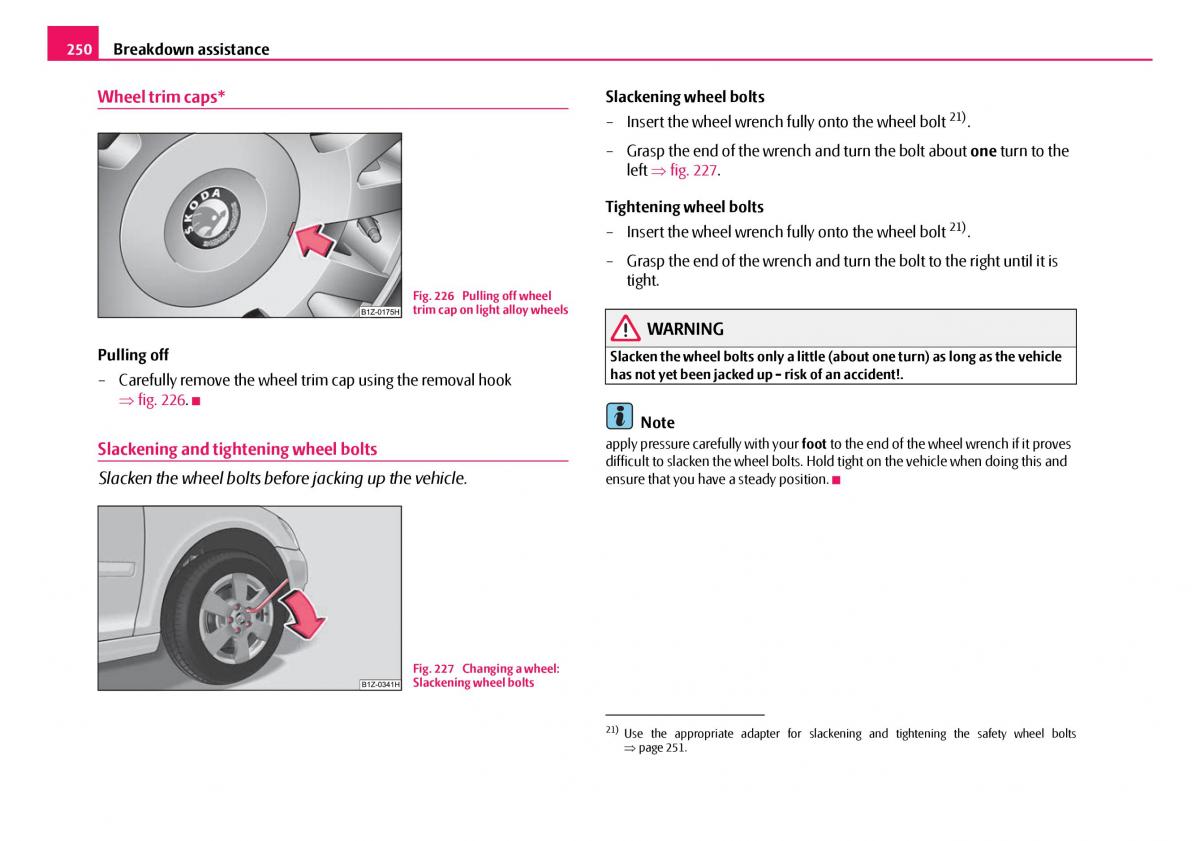 Skoda Octavia I 1 owners manual / page 251