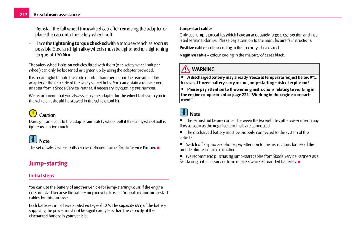 Skoda Octavia I 1 owners manual / page 253