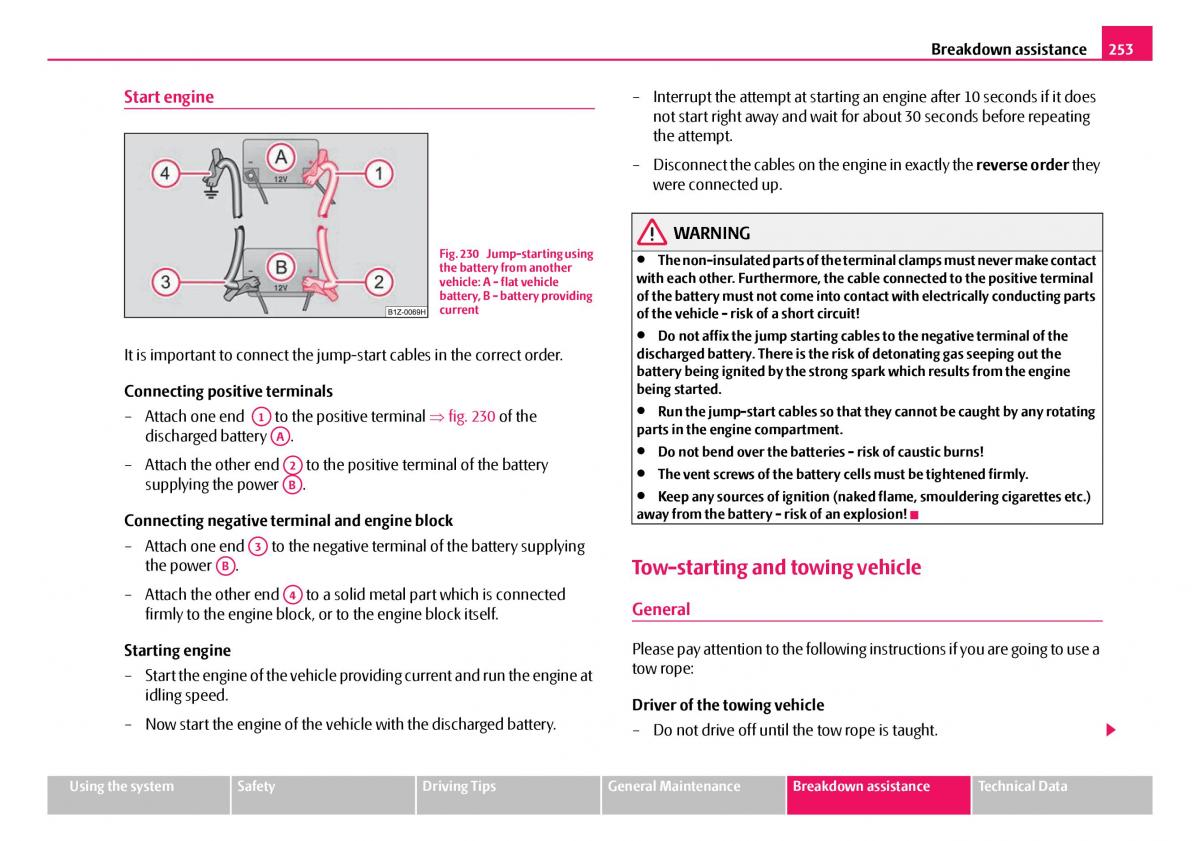 Skoda Octavia I 1 owners manual / page 254