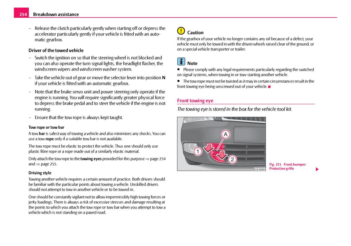 Skoda Octavia I 1 owners manual / page 255