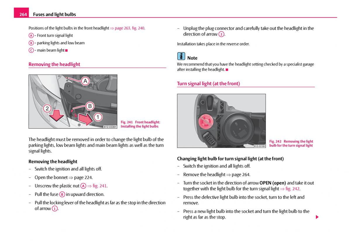 Skoda Octavia I 1 owners manual / page 265