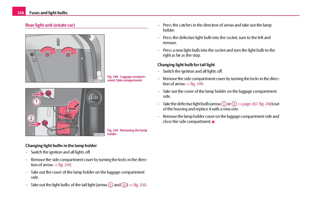 Skoda Octavia I 1 owners manual / page 269