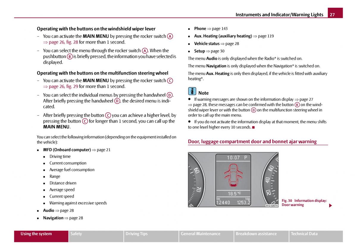 Skoda Octavia I 1 owners manual / page 28