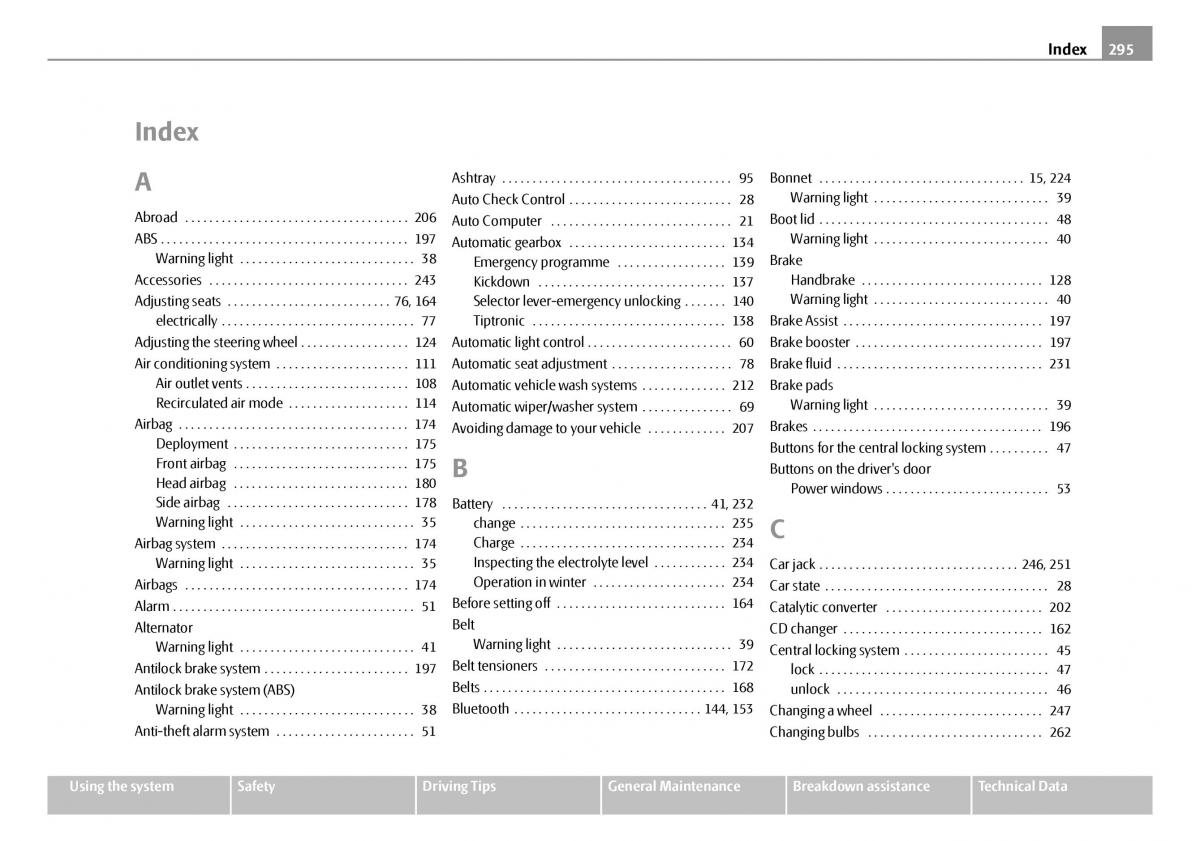 Skoda Octavia I 1 owners manual / page 296