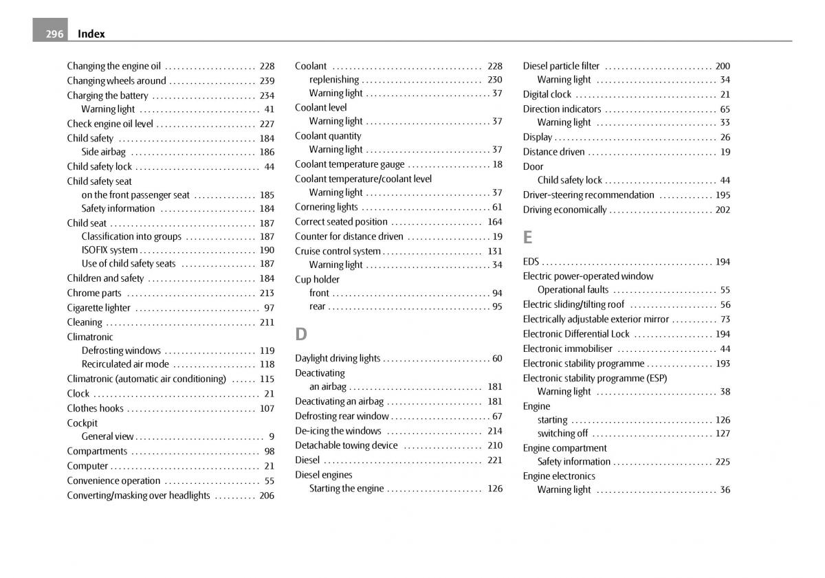 Skoda Octavia I 1 owners manual / page 297