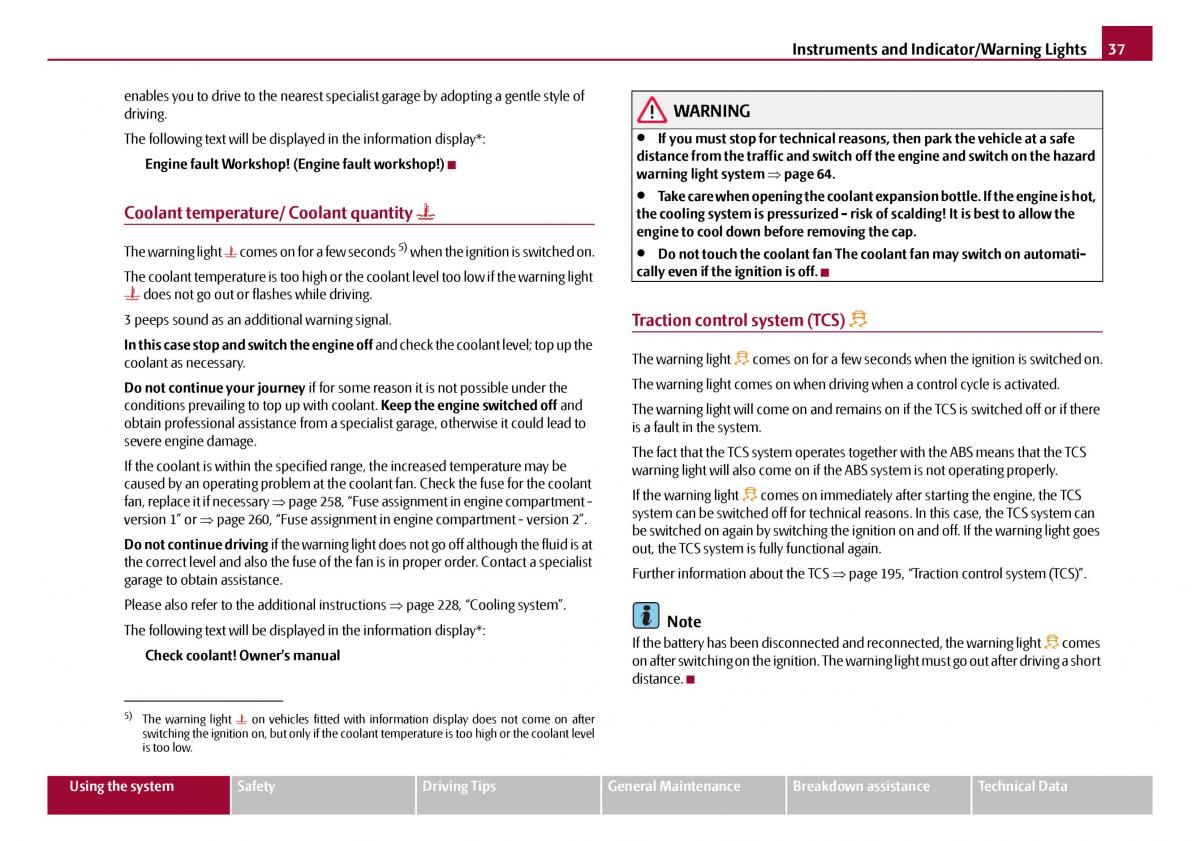 Skoda Octavia I 1 owners manual / page 38