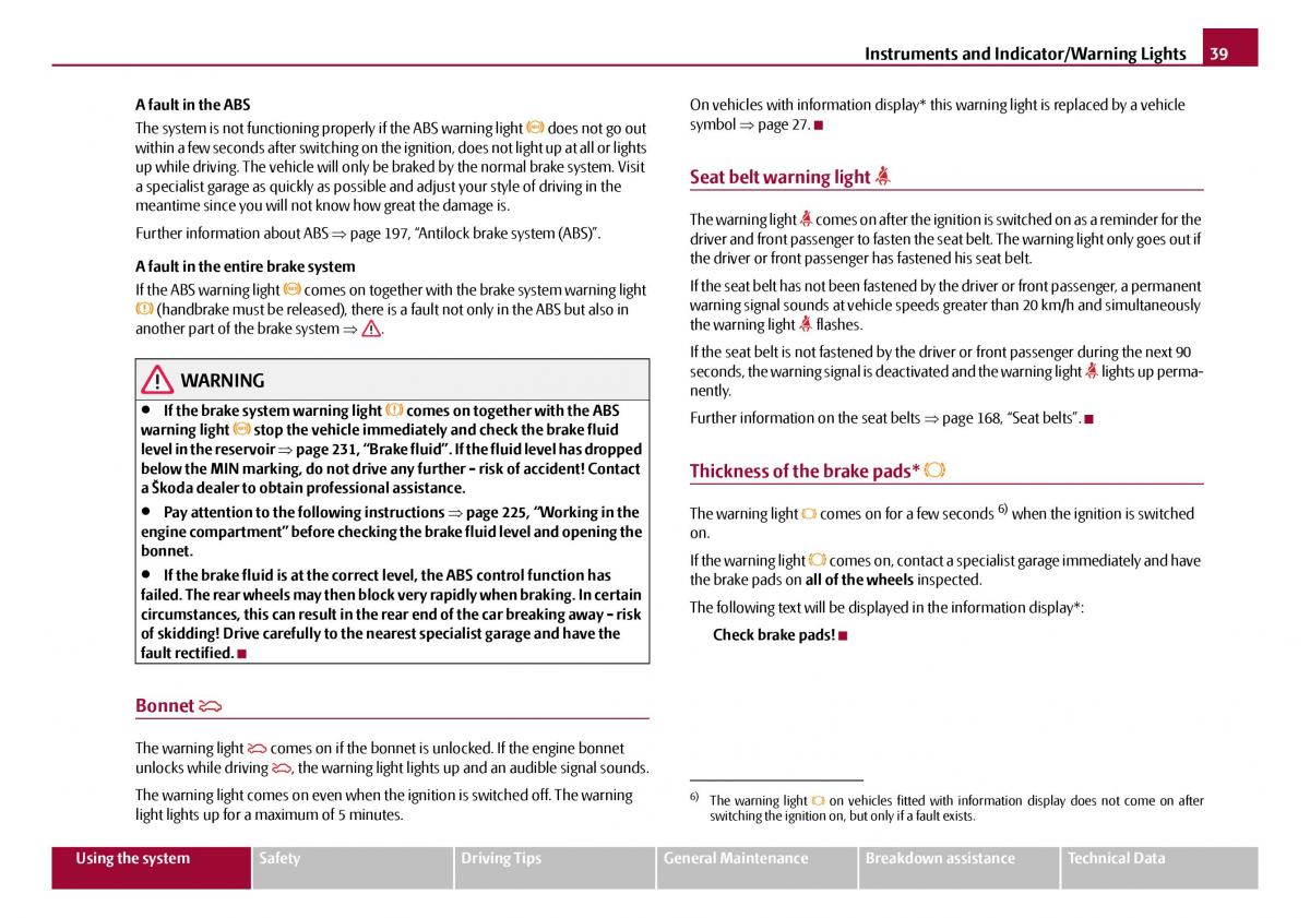 Skoda Octavia I 1 owners manual / page 40