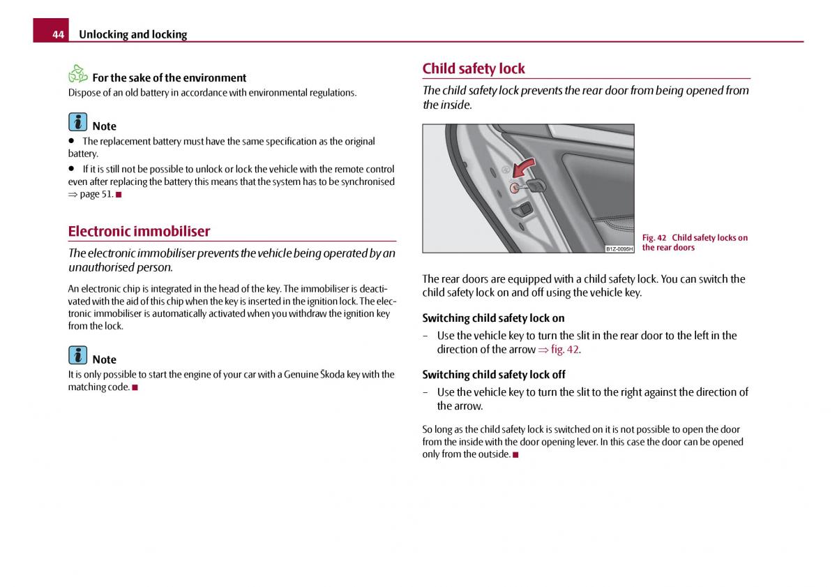 Skoda Octavia I 1 owners manual / page 45