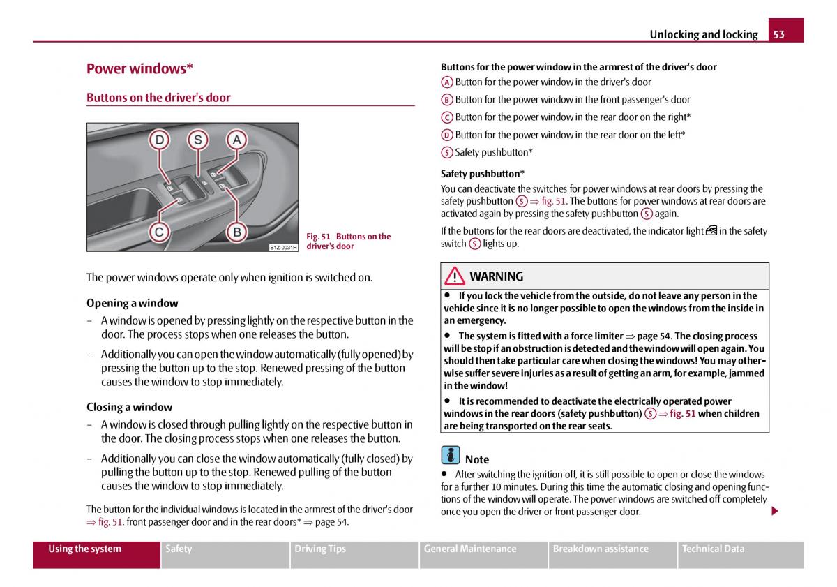 Skoda Octavia I 1 owners manual / page 54