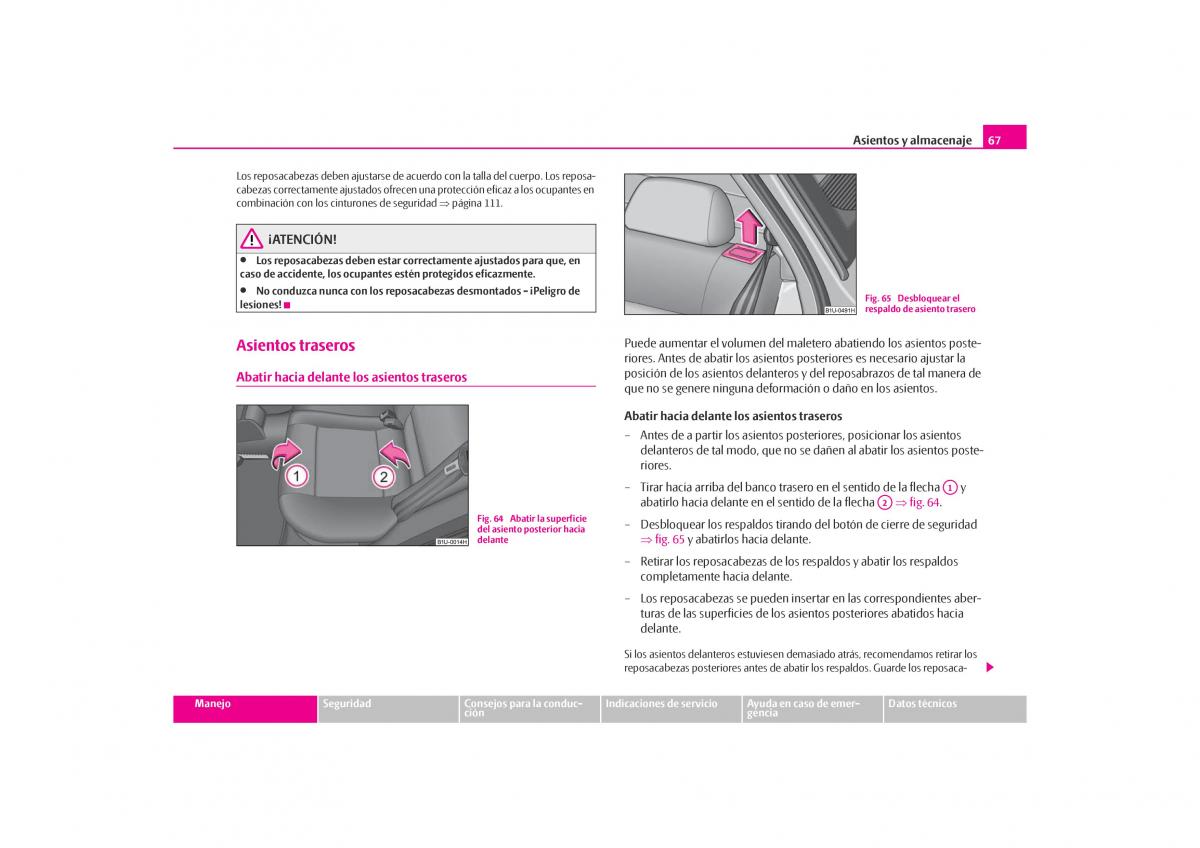 Skoda Octavia I 1 manual del propietario / page 68