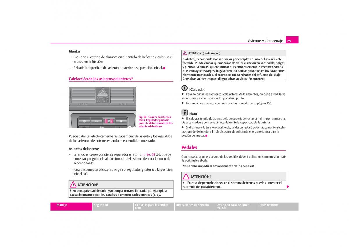 Skoda Octavia I 1 manual del propietario / page 70