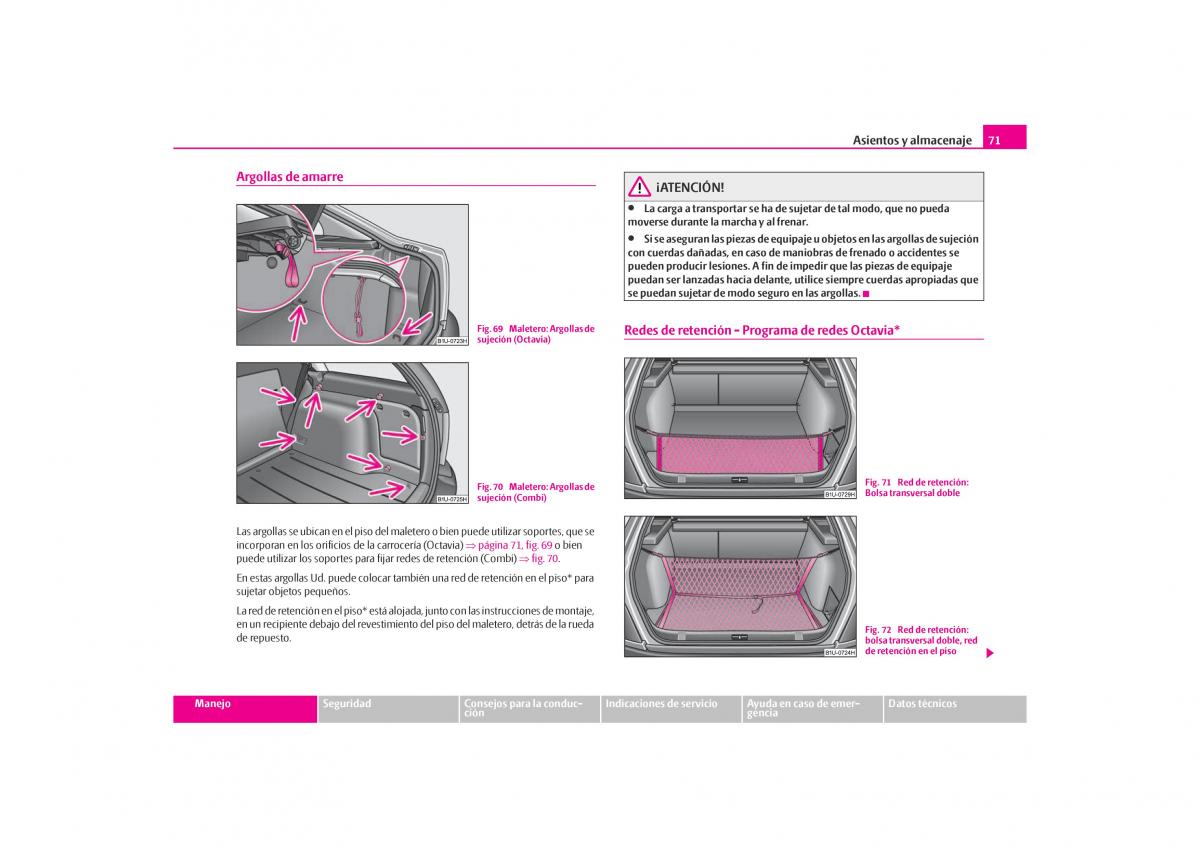 Skoda Octavia I 1 manual del propietario / page 72