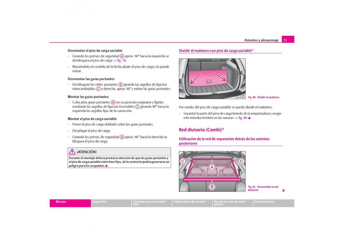 Skoda Octavia I 1 manual del propietario / page 76