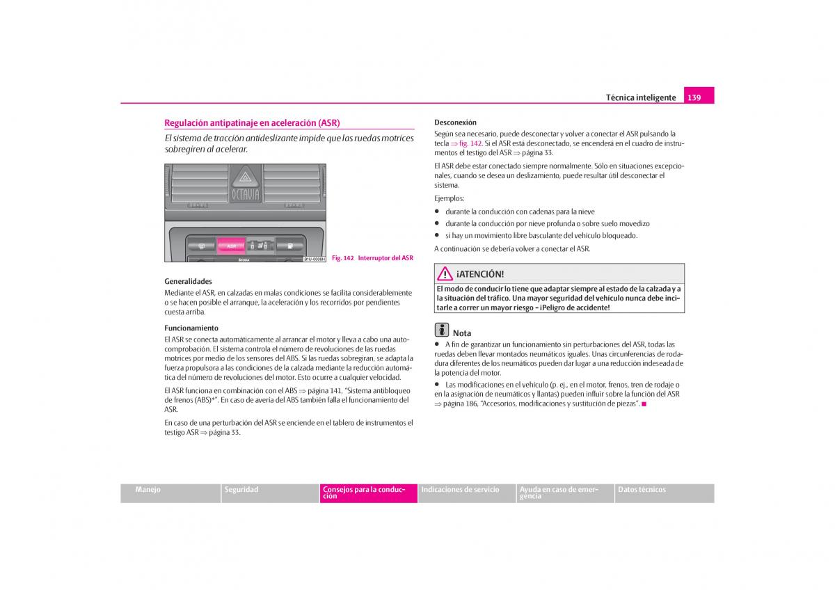 Skoda Octavia I 1 manual del propietario / page 140