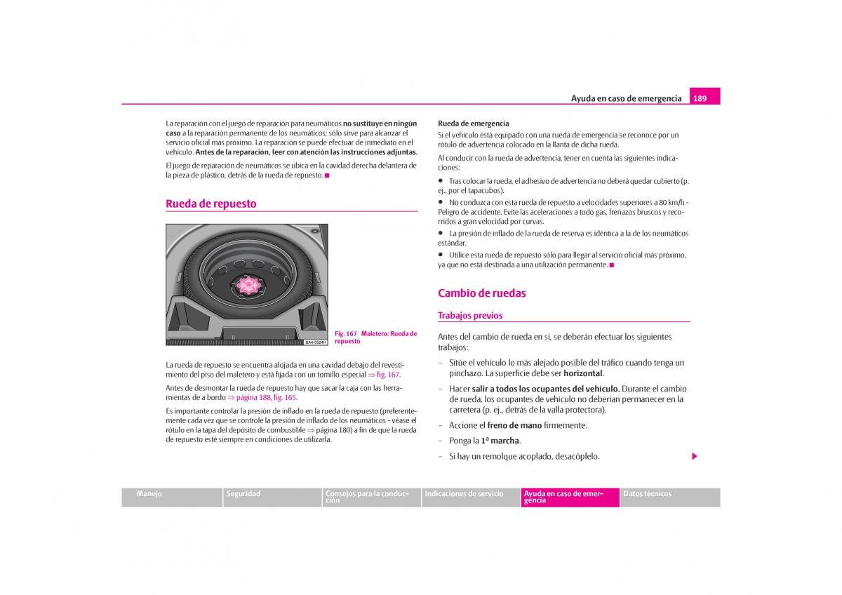 Skoda Octavia I 1 manual del propietario / page 190