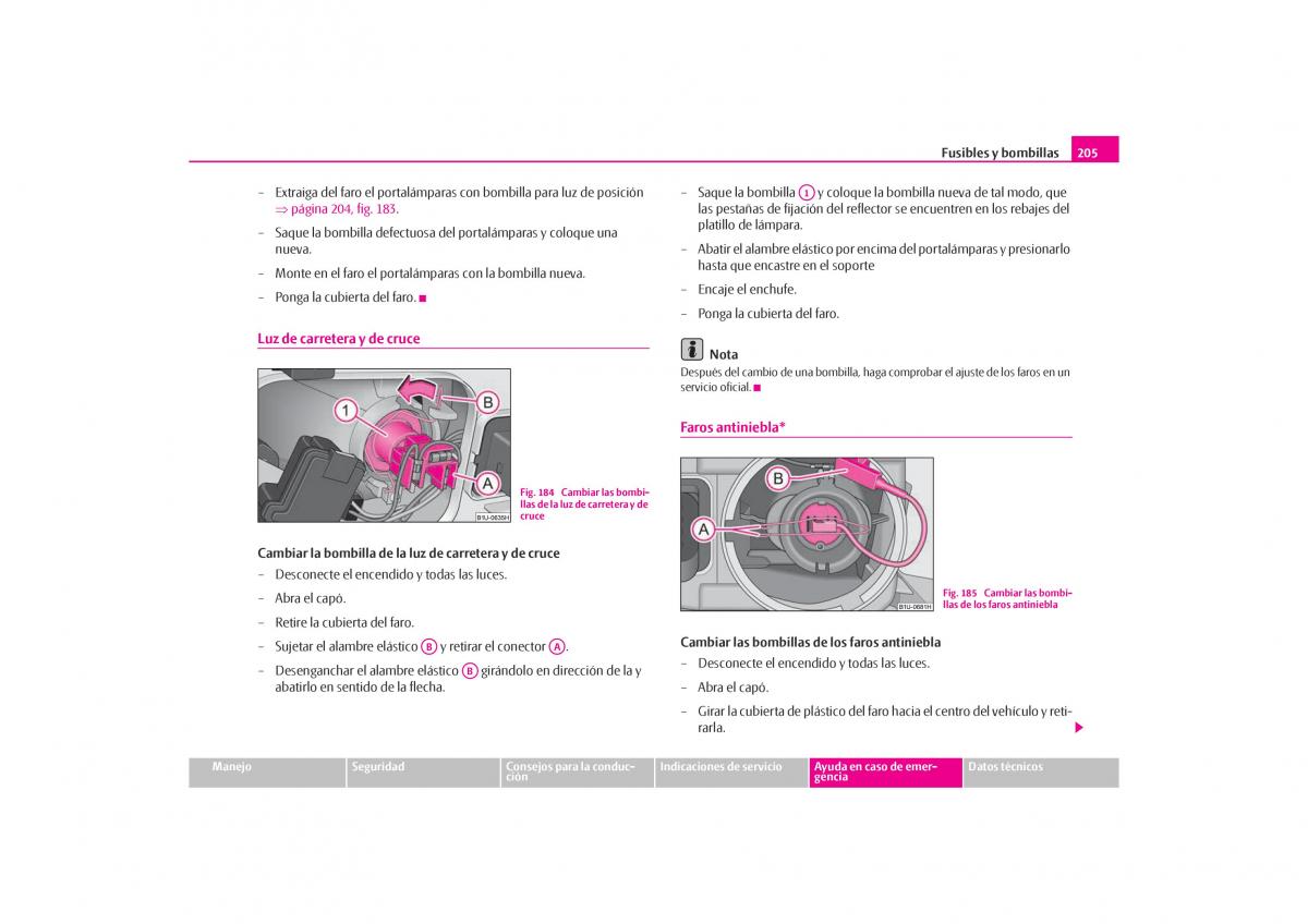 Skoda Octavia I 1 manual del propietario / page 206