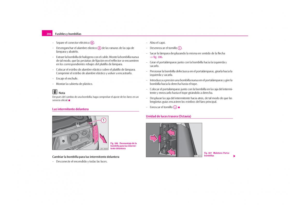 Skoda Octavia I 1 manual del propietario / page 207