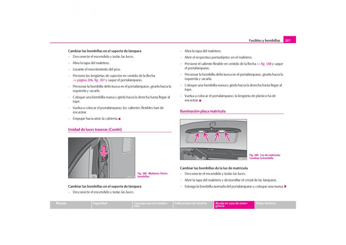 Skoda Octavia I 1 manual del propietario / page 208