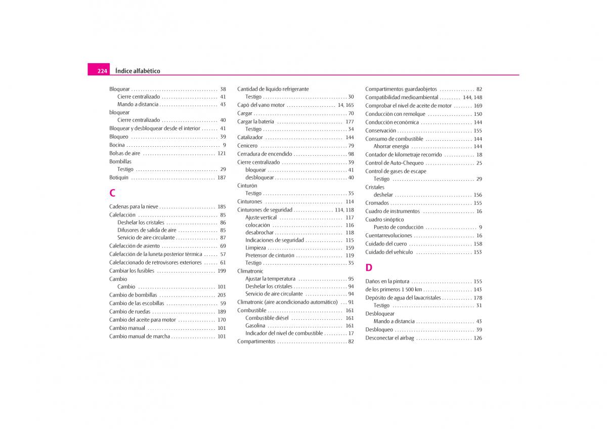 Skoda Octavia I 1 manual del propietario / page 225