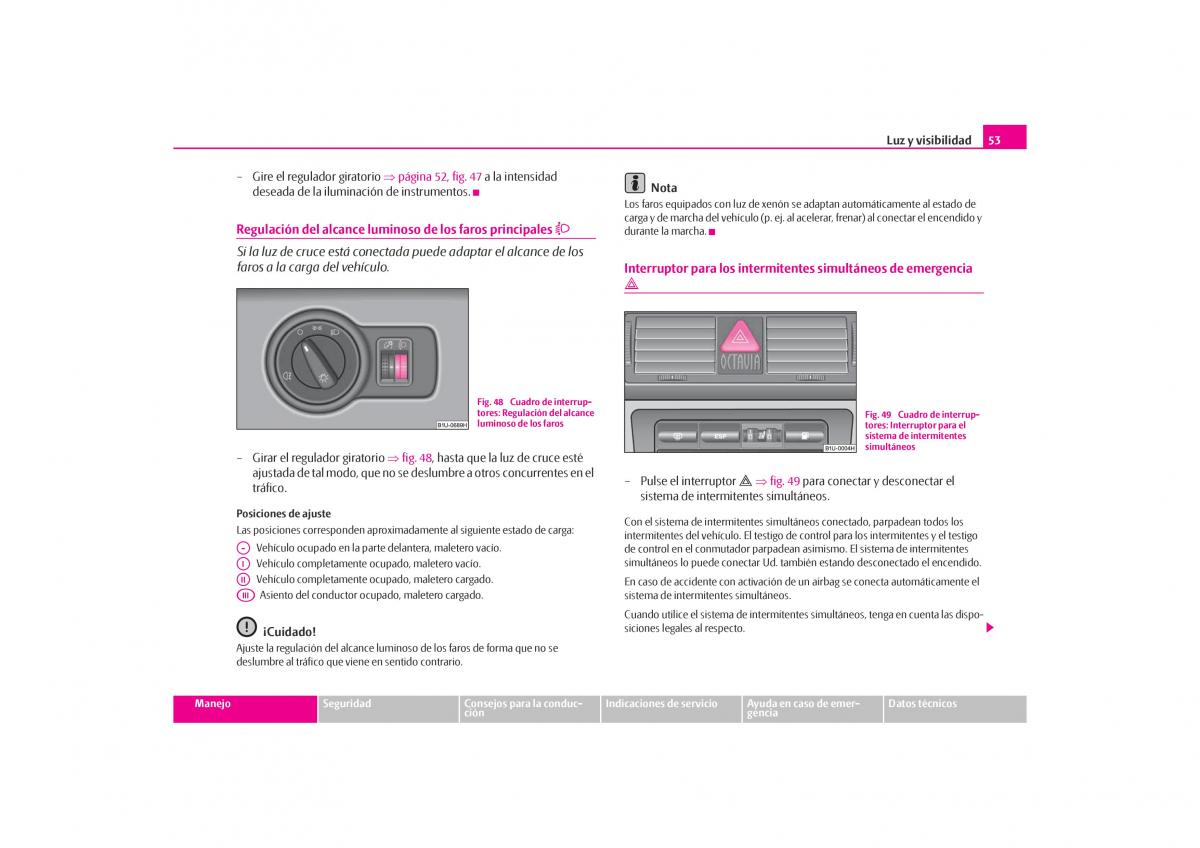 Skoda Octavia I 1 manual del propietario / page 54