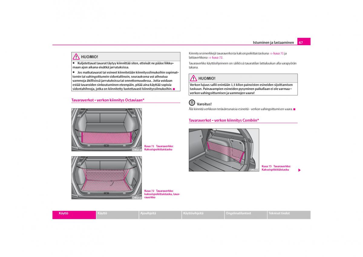 Skoda Octavia I 1 omistajan kasikirja / page 68