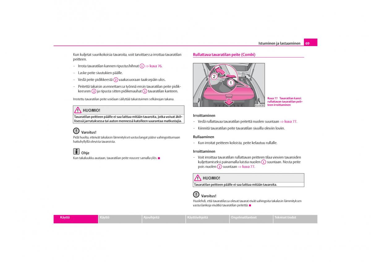 Skoda Octavia I 1 omistajan kasikirja / page 70
