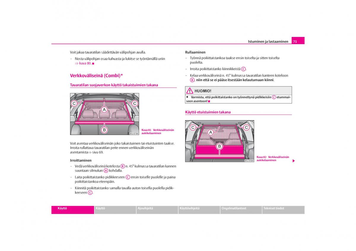 Skoda Octavia I 1 omistajan kasikirja / page 72