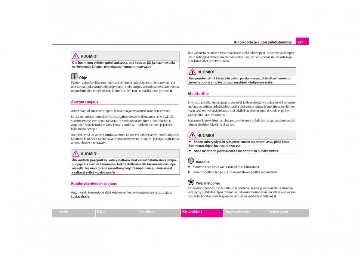Skoda Octavia I 1 omistajan kasikirja / page 148