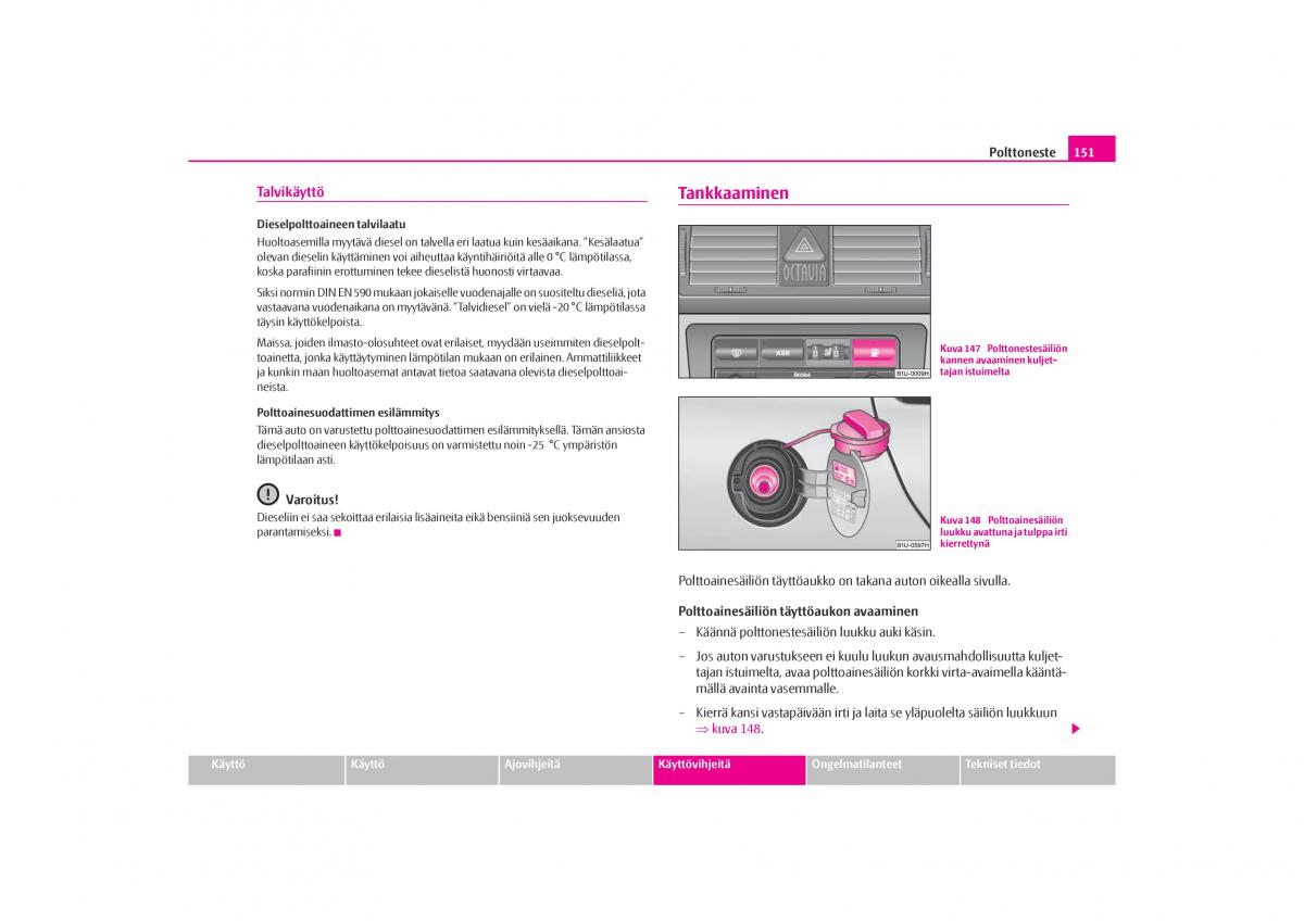 Skoda Octavia I 1 omistajan kasikirja / page 152
