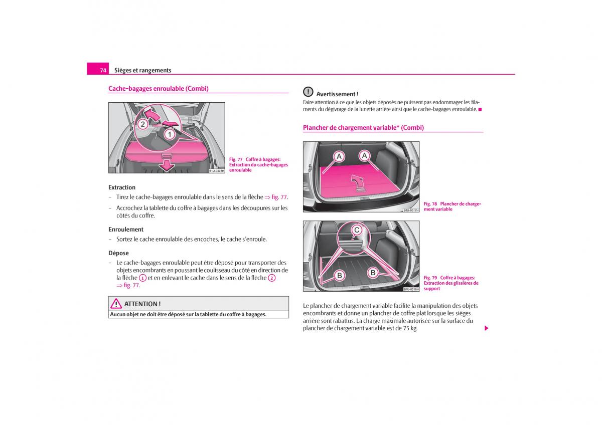 Skoda Octavia I 1 manuel du proprietaire / page 75
