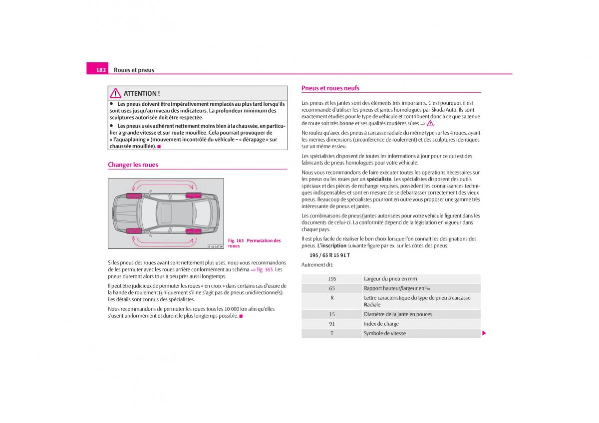 Skoda Octavia I 1 manuel du proprietaire / page 183