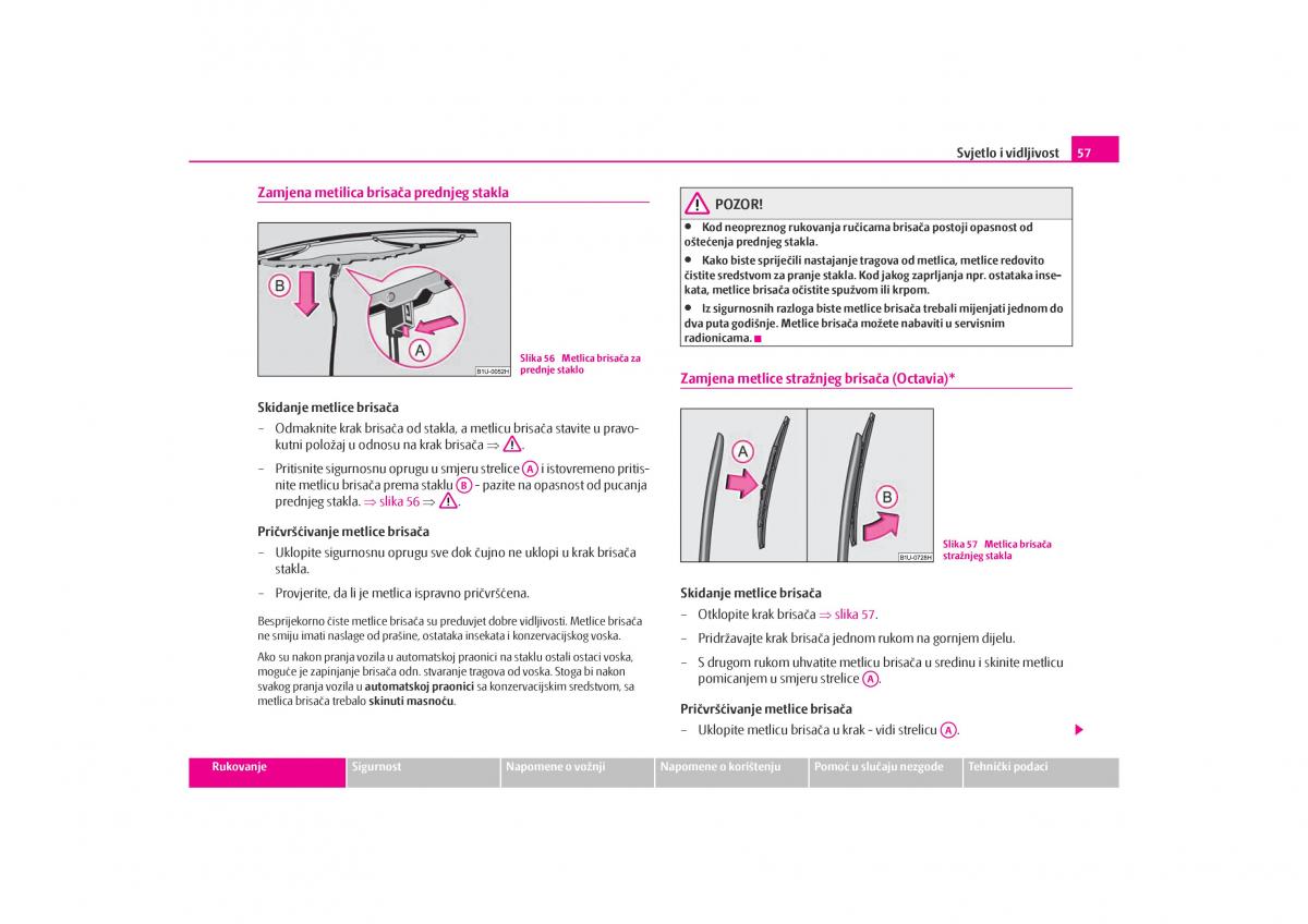 Skoda Octavia I 1 vlasnicko uputstvo / page 58