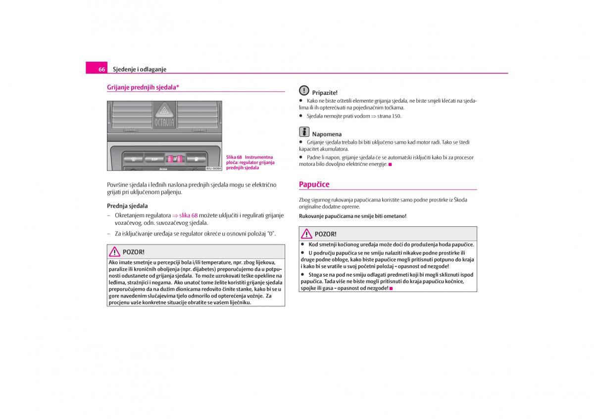 Skoda Octavia I 1 vlasnicko uputstvo / page 67