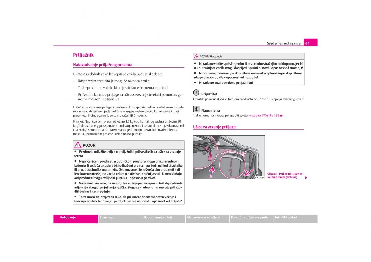 Skoda Octavia I 1 vlasnicko uputstvo / page 68