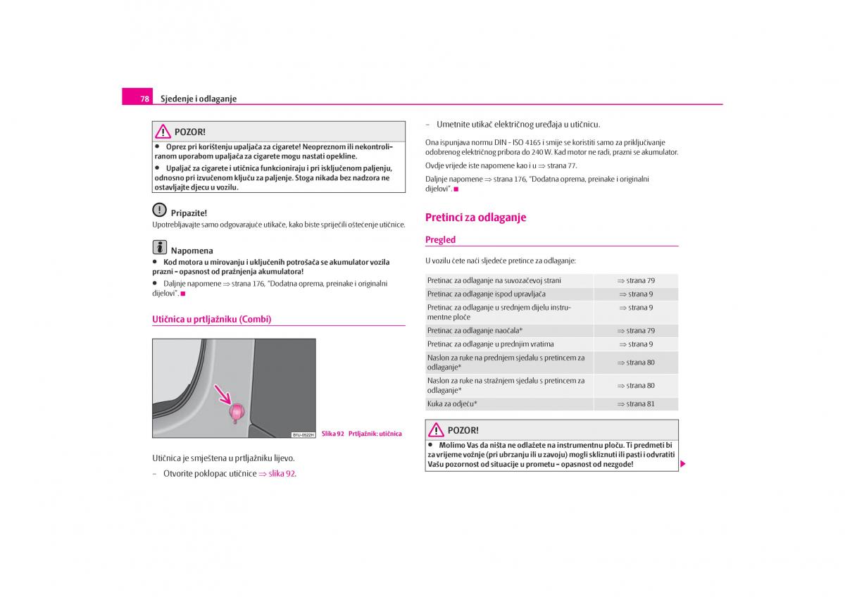 Skoda Octavia I 1 vlasnicko uputstvo / page 79