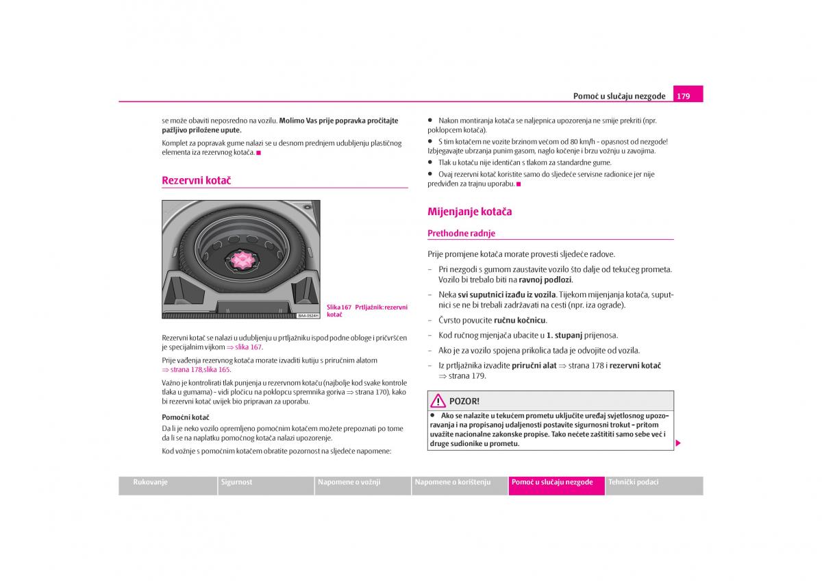 Skoda Octavia I 1 vlasnicko uputstvo / page 180