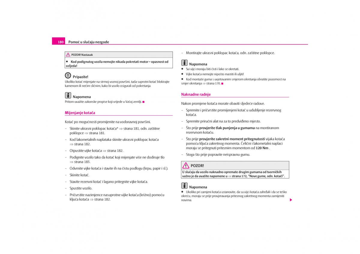 Skoda Octavia I 1 vlasnicko uputstvo / page 181