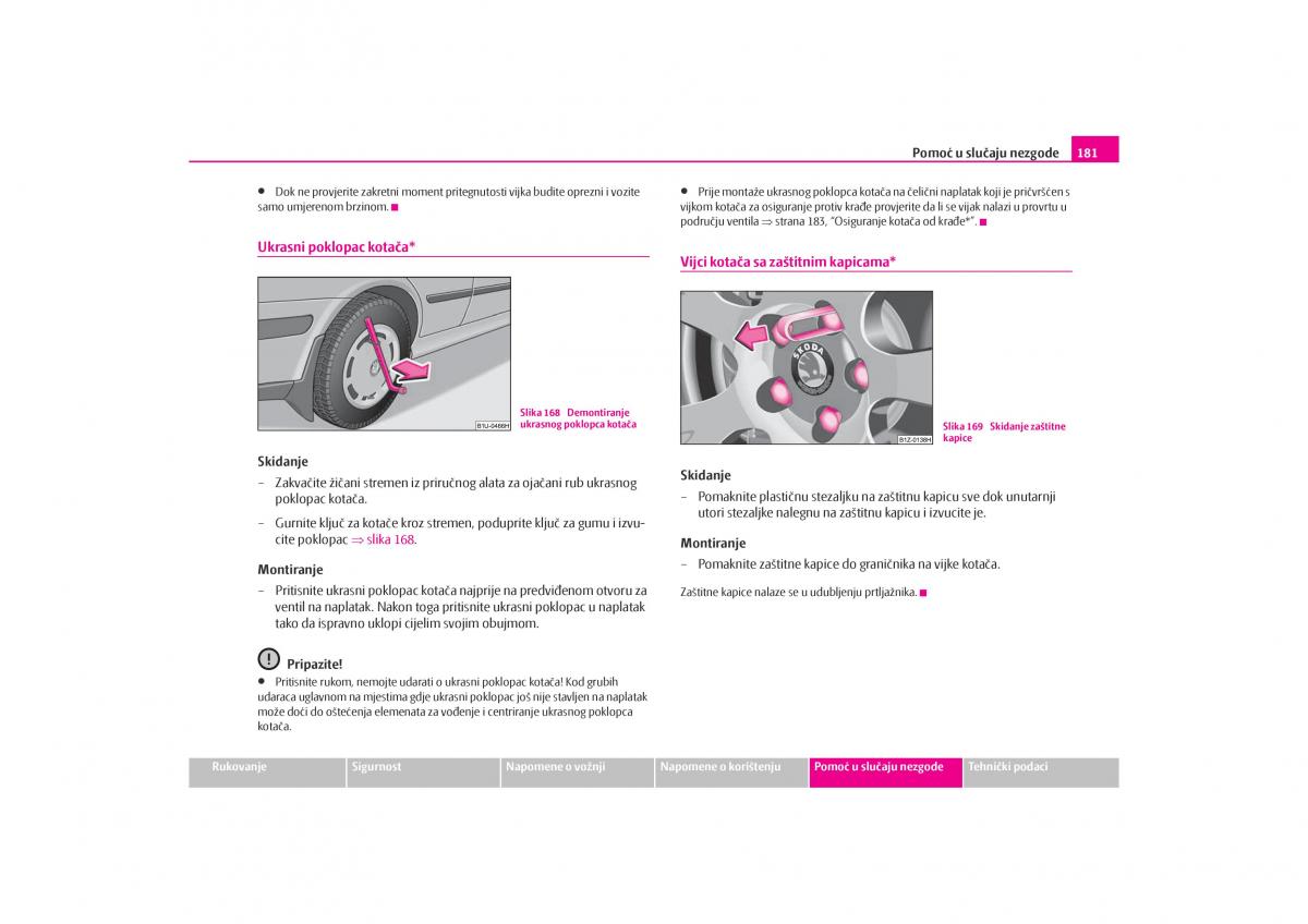 Skoda Octavia I 1 vlasnicko uputstvo / page 182