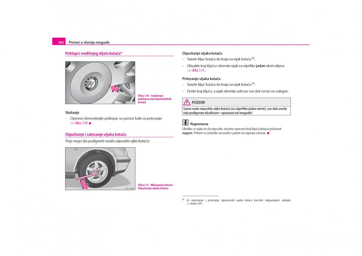 Skoda Octavia I 1 vlasnicko uputstvo / page 183