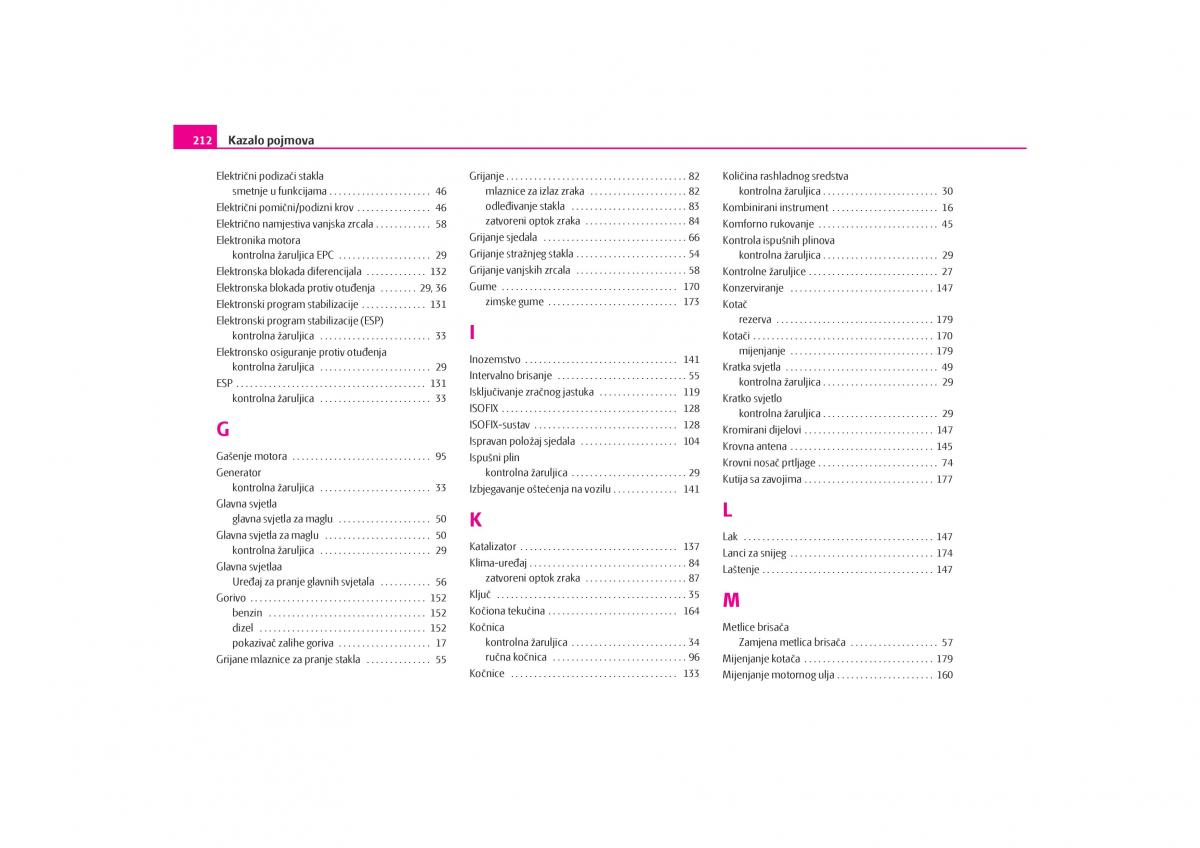 Skoda Octavia I 1 vlasnicko uputstvo / page 213